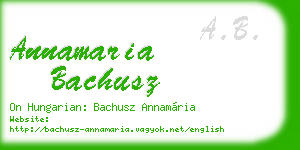 annamaria bachusz business card