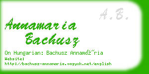 annamaria bachusz business card